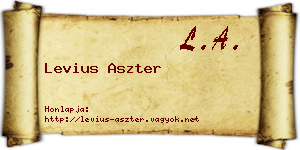 Levius Aszter névjegykártya
